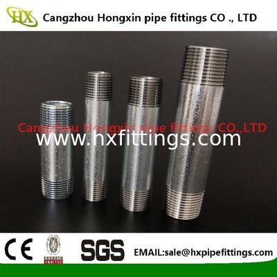 Npt long thread black & galvanized carbon steel pipe nipples