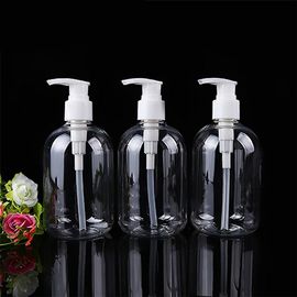 कॉस्मेटिक 300ml स्क्रीन प्रिंट पारदर्शी प्लास्टिक PET बोतल पंप के साथ आपूर्तिकर्ता