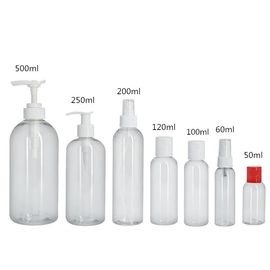 पंप डिस्पेंसर के साथ 250ml प्लास्टिक PET शैम्पू खाली बोतल आपूर्तिकर्ता
